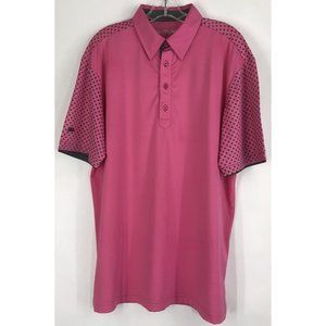 G Mac By Kartel Men's Pink Short Sleeve Golf Polo Shirt Size Medium M Polkadot